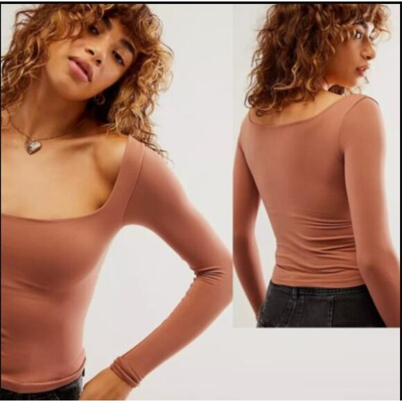 (M/L) $50 Free People Clean Lines Top‎ Withered Rose - Picture 1 of 7